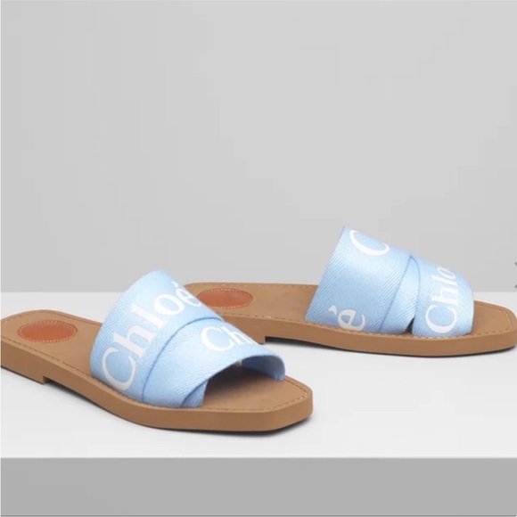 Chloe Woody Sandal in Graceful Blue Size 38 - Picture 1 of 7